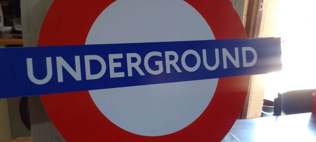 ALL ABOARD,  metal underground sign, 75cm